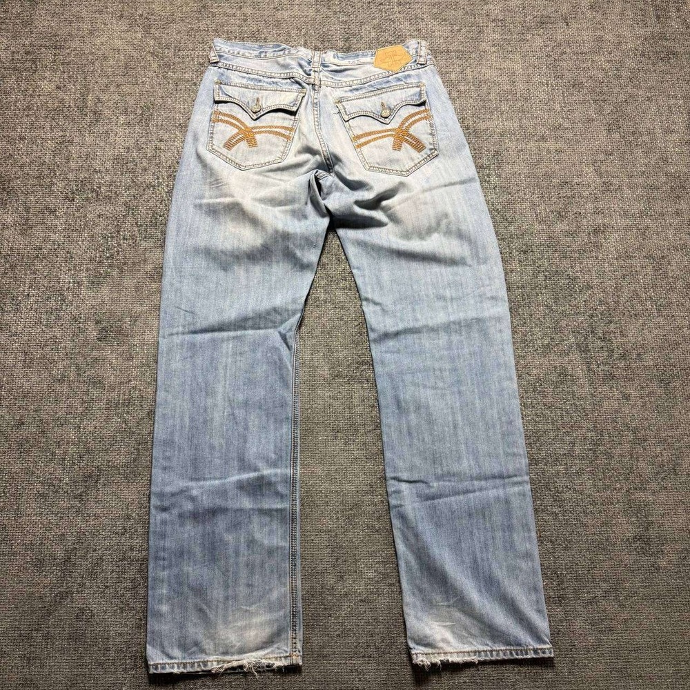 Tin Haul Jeans Mens 36x36 Light Wash Embroidered Western Y2K Straight Leg